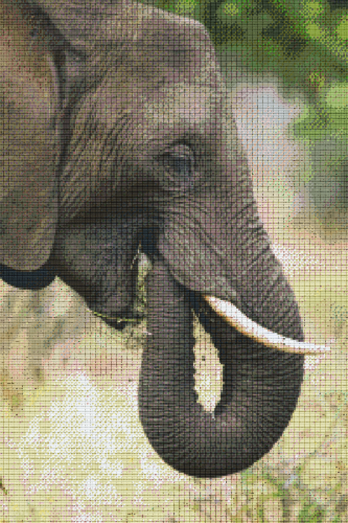 Elephant Thirty [30] Baseplate PixelHobby Mini-mosaic Art Kit image 0
